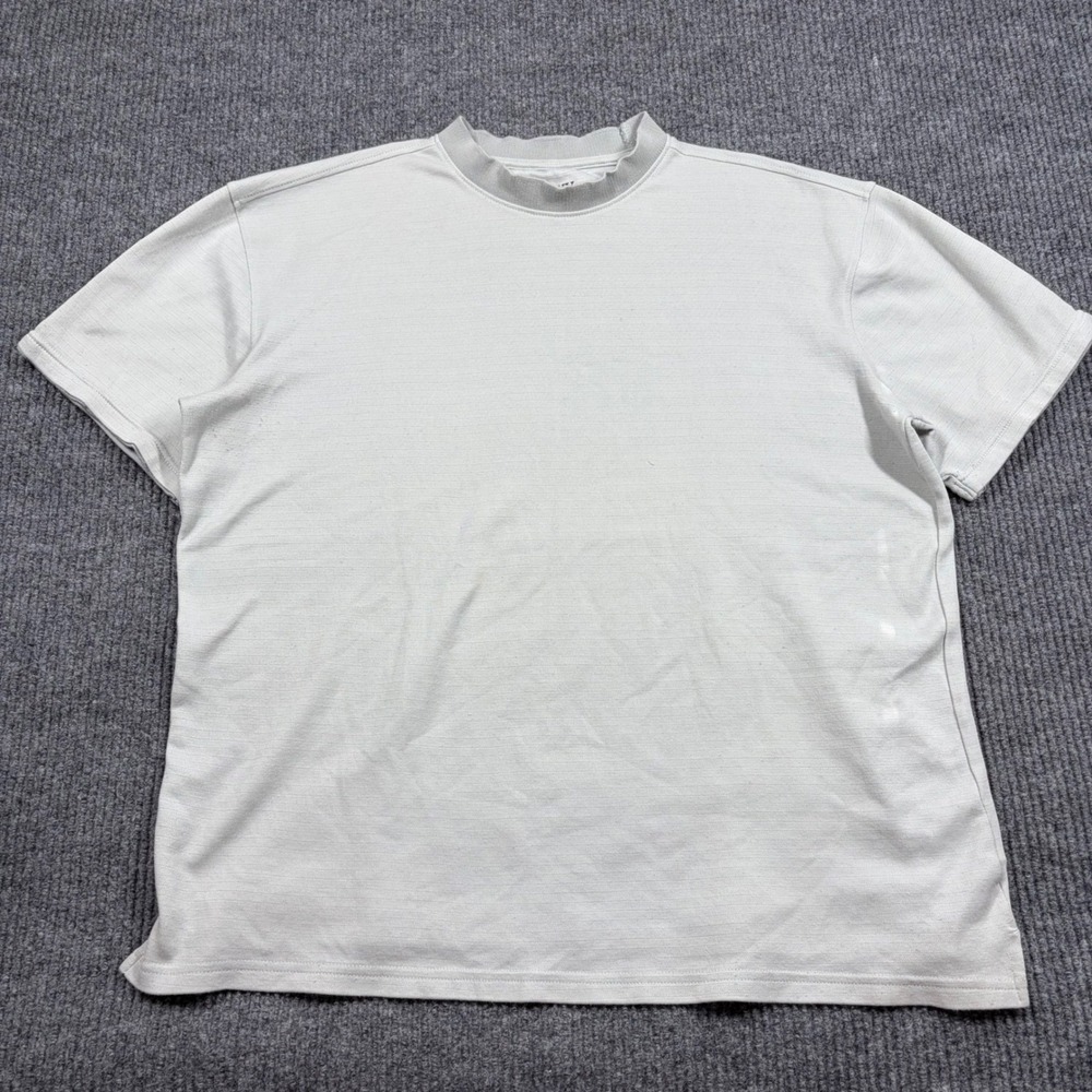 Big Sky Outfitters Shirt Mens XL Gray Short Sleeve Mock Neck Ribbed Knit
